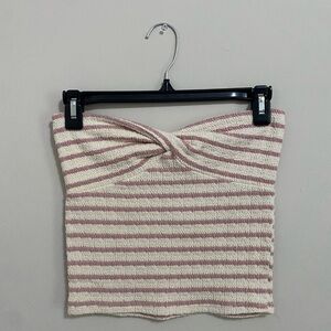 Striped Pink and White Tube Top